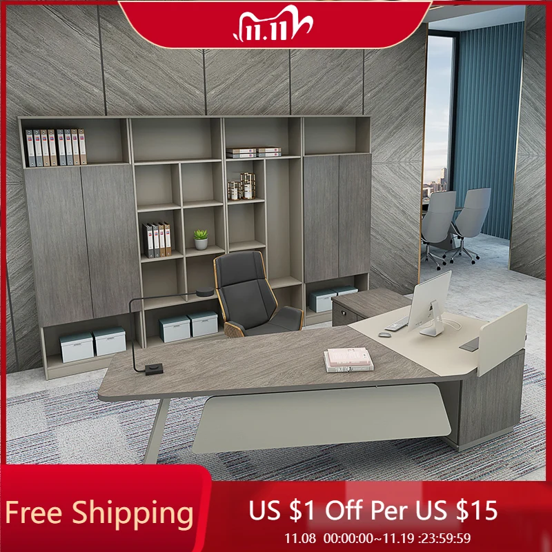 

Corner Office Computer Table Standing Model Y Organiser Executive Study Desk Drawers Black Mesa De Escritorio Office Furniture