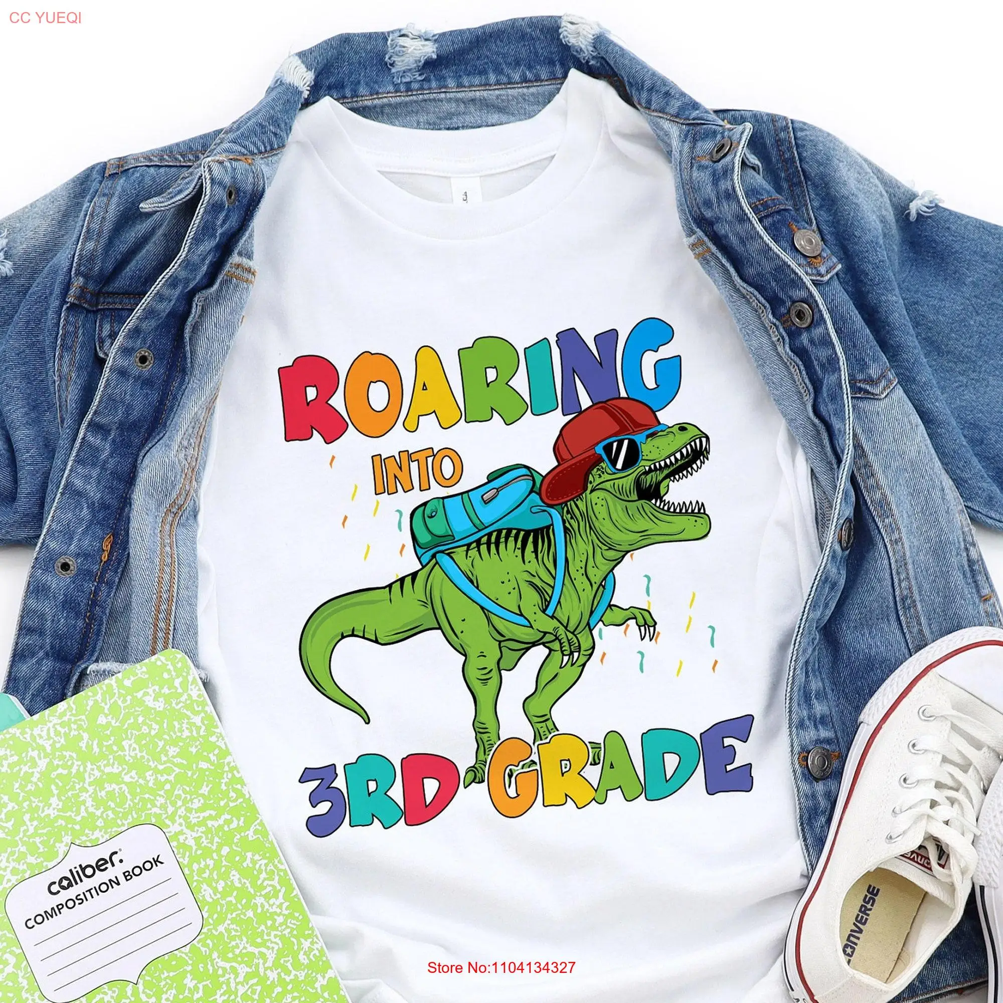 Dinosaur 3rd Grade T Shirt Rex Back to School First Day of Boys Preschool Pre K Kindergarten 1st 2nd 4th 5th