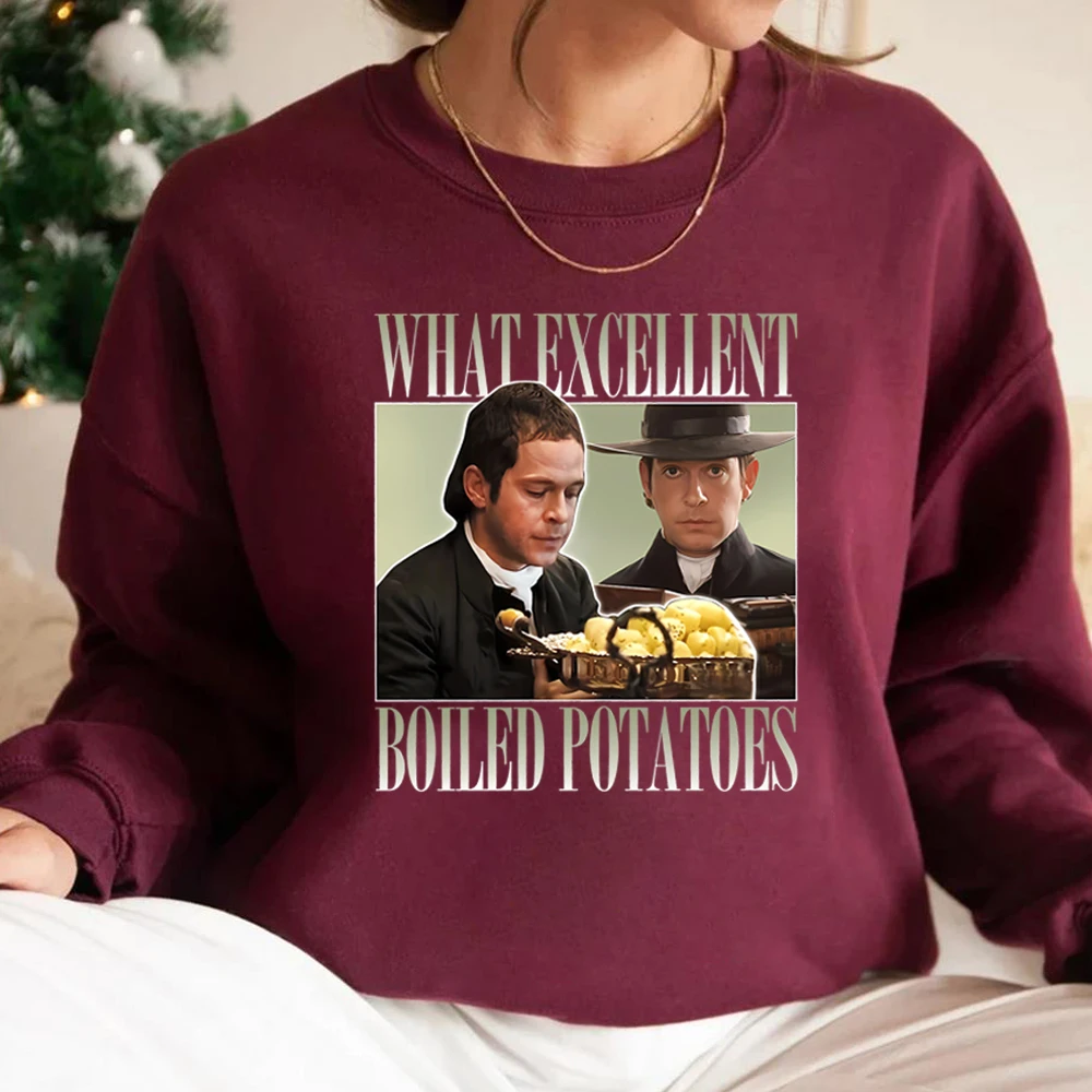 Zabawna bluza z gotowanymi ziemniakami Jane Austen Bluza z kapturem Duma i Przedszkodzenie Sweter Bookish Bluza unisex z długim rękawem