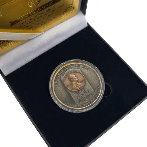 1/10pcs LIBERTY 2025 The Final Cent Tribute Souvenir Coin 1792-2025 Gold Plated United States Challenge Coin Collection Gift