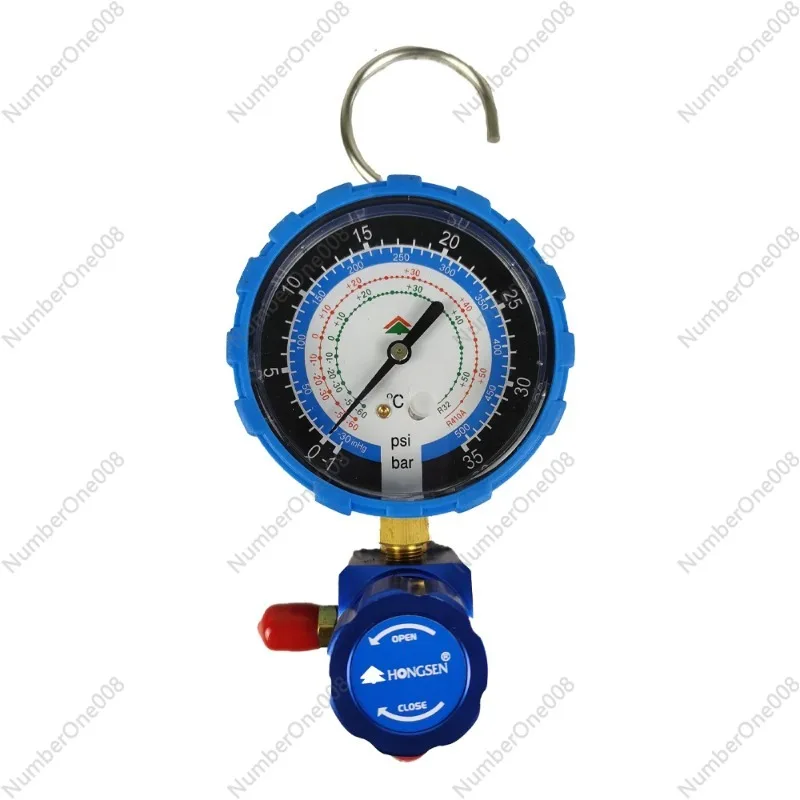 Single Meter With Valve Low Pressure High Pressure Pressure Gauge R32 R410 Manifold For Car Air Conditioning HS-468AL HS-468AH