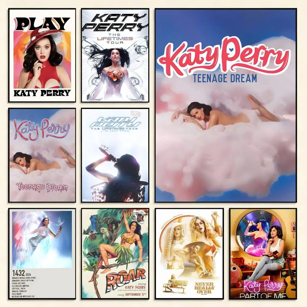 Pop K-Katy Perry Poster Digital Solvent Print Waterproof PP Fade-Resistant Wall Art Room Decor Gift