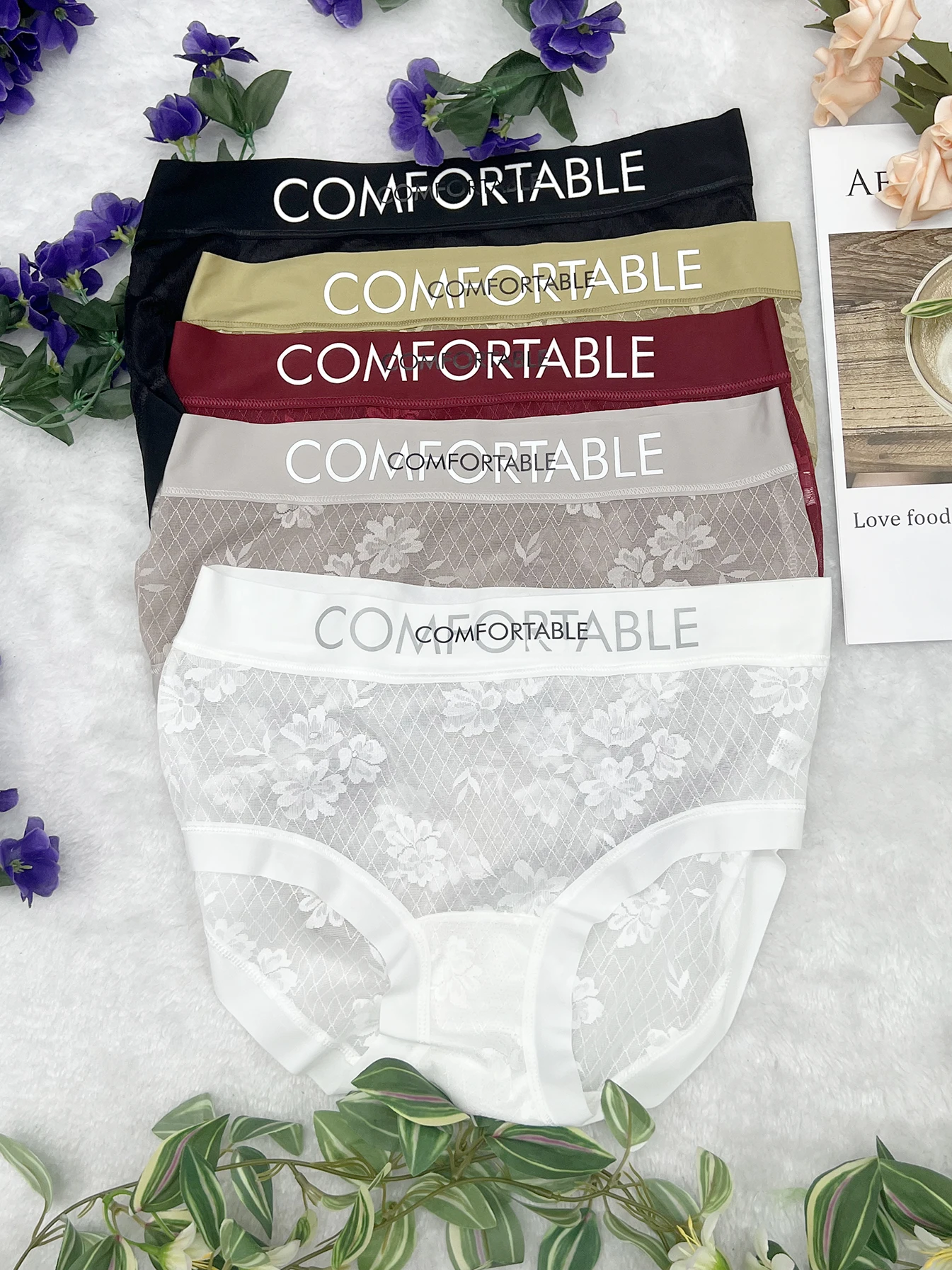 

French Designer Lace Panties - Antibacterial Seamless Briefs | Tummy Shaping & Lifting | Coquette Breathable Underwear