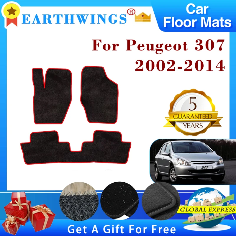Car Floor Mats For Peugeot 307 Accessories 2002~2014 2003 2006 2010 Rugs Panel Footpads Carpet Cover Cape Foot Pads Body Kits