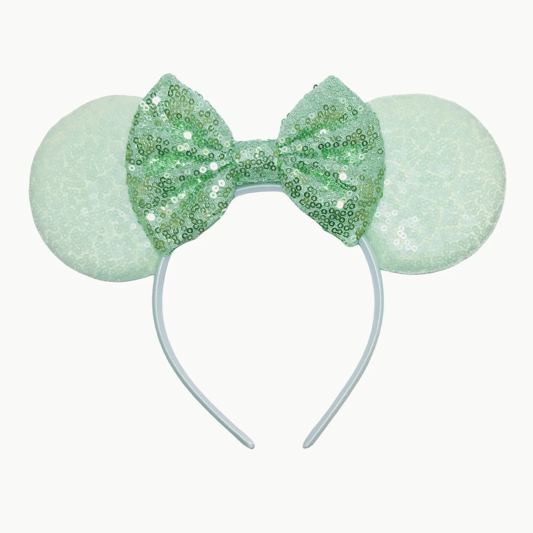 Classic Embroidery Sequin Mouse Ears Headband Girls Glitter Bow Party Hairband Women Festival Headwear DIY Kids Hair Accessories