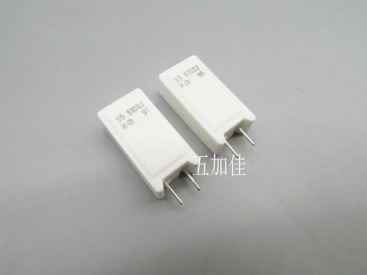 

20PCS/imported original 5W510RJ 5W 510R 5% Japanese vertical ceramic cement resistor porcelain shell resistor