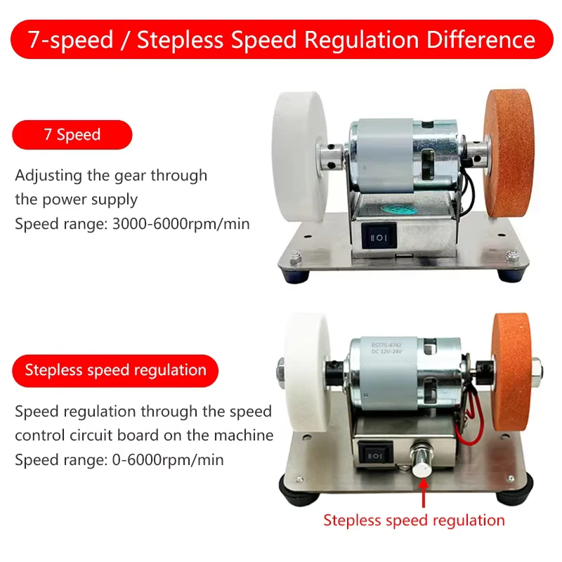 100W  Small Double Polishing Electric Grinding Wheel Grindig Stone Grinder Machine Artifact Table Grinder Motor 110V/220V