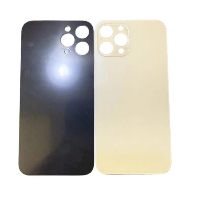apply to for iPhone 11 12 13 14 Pro Max MINI back cover replacement repair rear glass 1PCS solid color big hole rear glass view 4