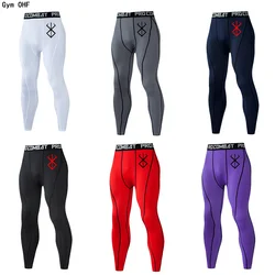 Męska obcisłe spodnie kompresyjna Rashguard Fitness Sport legginsy do biegania mężczyzn Anime wnętrzności siłownia szybkoschnące spodnie męskie