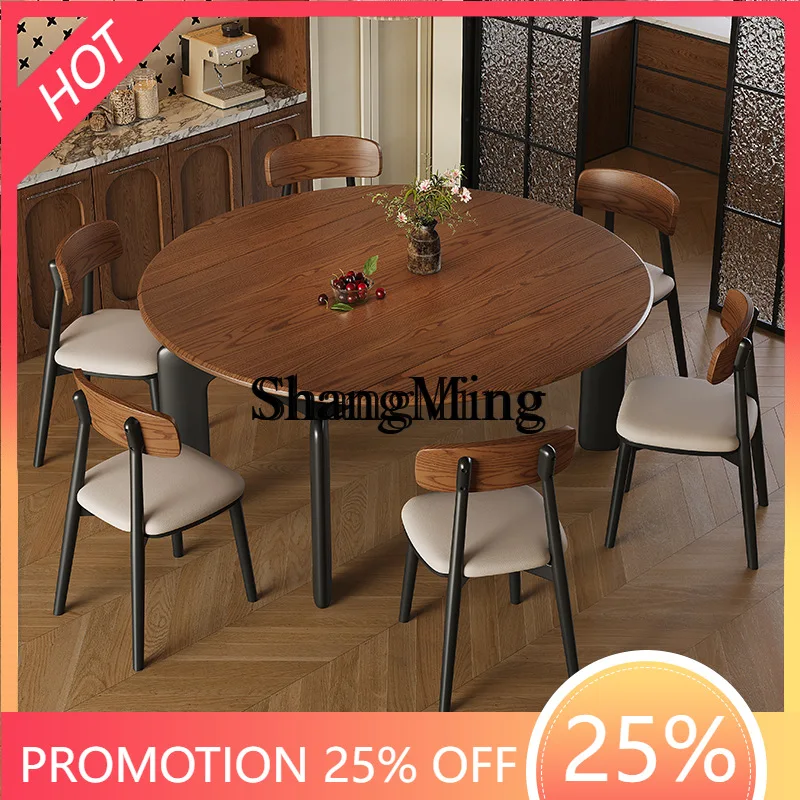 

SM retractable solid wood dining table and chair combination small apartment folding dual-purpose dining