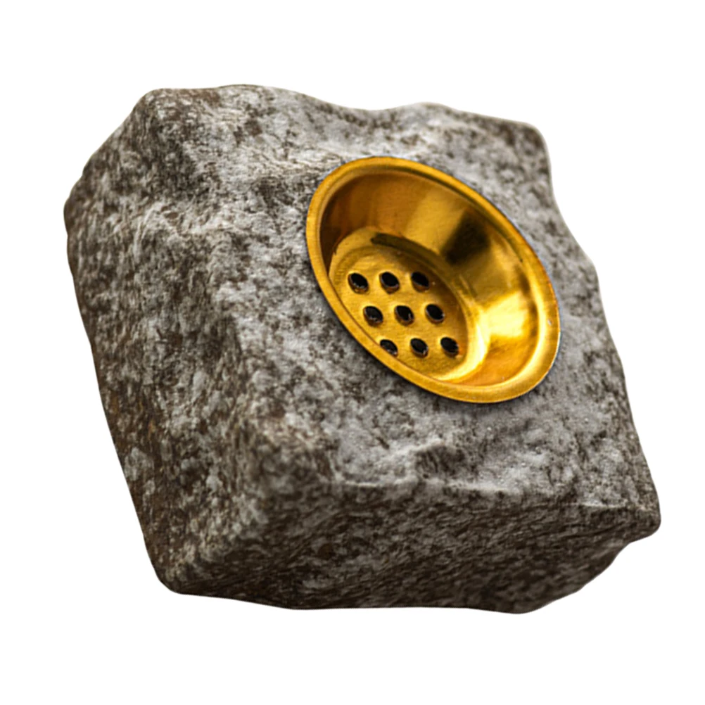 

Ceramic Incense Burner Rock Pattern Desktop Holder Aromatherapy Cone Incense Censer Home Office Meditation Decor