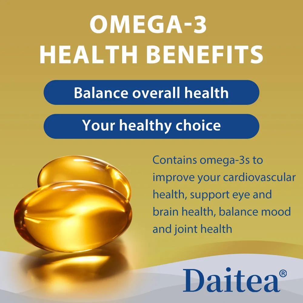 زيت السمك أوميغا 3 مع EPA DHA - يدعم الدماغ والكبد والقلب والمفاصل والمناعة وتحسين النوم والمزاج، 120 كبسولة #3