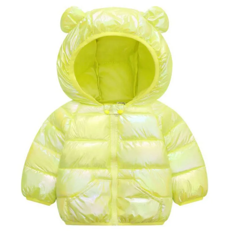 1-5Y Boys Girls Lightweight Down Jacket Children\'s Autumn Winter Fashion Smooth Colorful Fabric Cotton Coat Kids Top Clothes