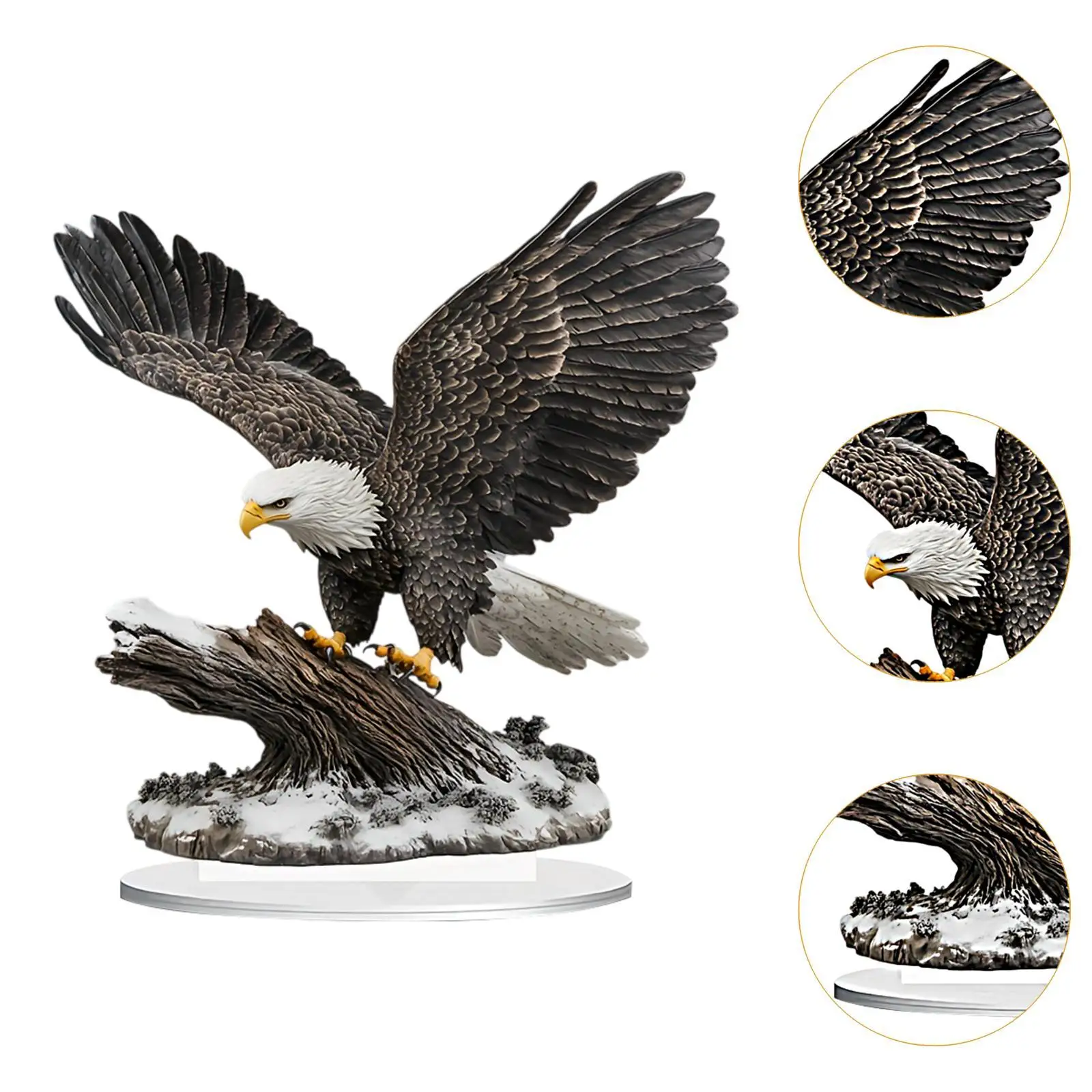 Creative Eagle Acrylic Desk Ornament 2D Flat Table Sign Easy Installation for Fireplace Party Display