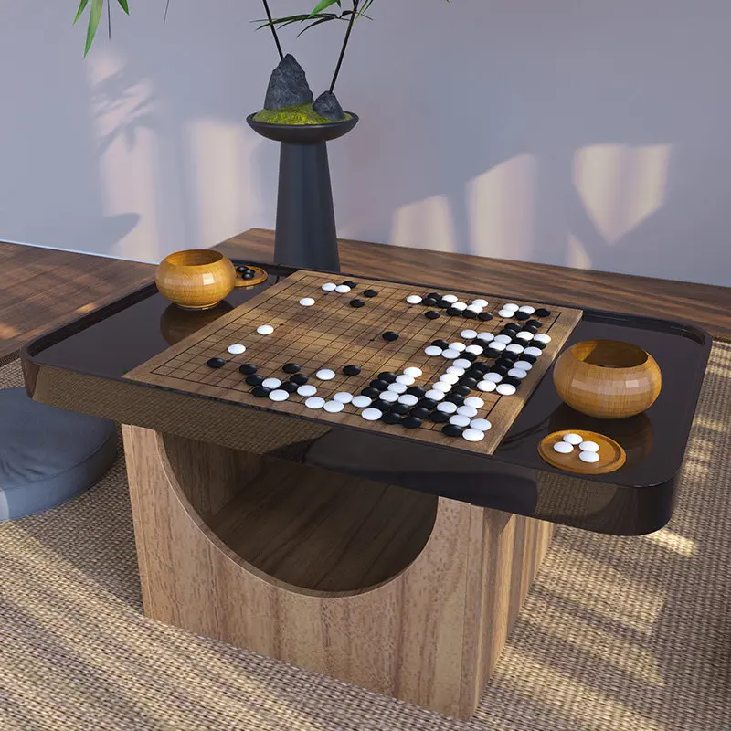 Bay window table Go table Chess table set Gobang black and white chess pieces puzzle beginner adult double-sided