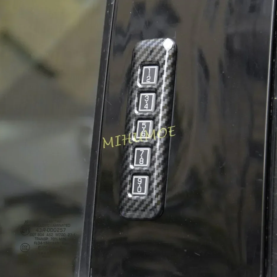 ل 2021-2024 فورد F-150 F150 ألياف الكربون B-عمود كلمة المرور لوحات المفاتيح قفل غطاء الزخارف #1