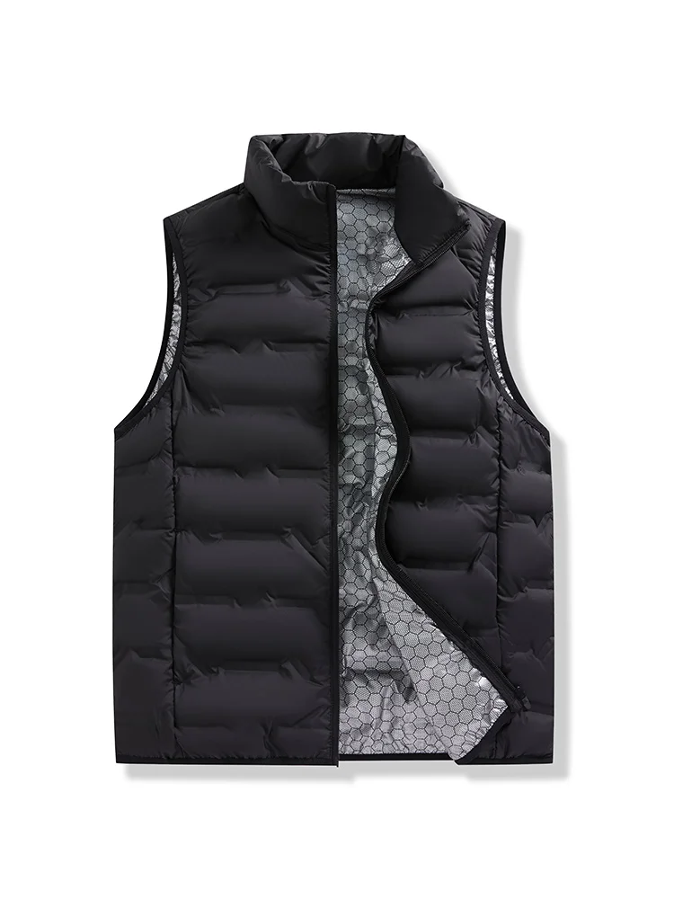 80% White Duck Down Men's Winter Vest Sleeveless Puffer Jacket Graphene Liner Stand Collar Warm Down Gilet Coats Big Size 6XL