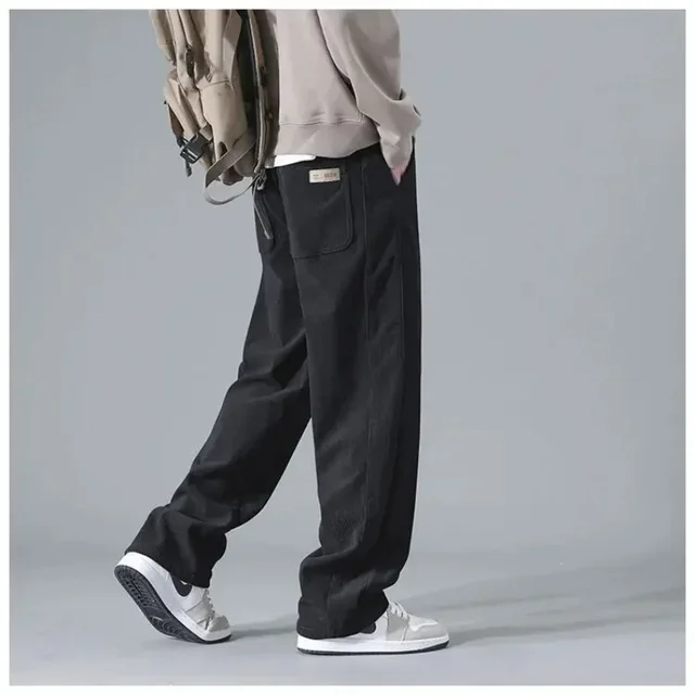 2025 Spring Autumn New Men's Corduroy Straight Leg Pants Men Comfort Loog Trousers Style Trendy Casual Sports Jogging Pants 6