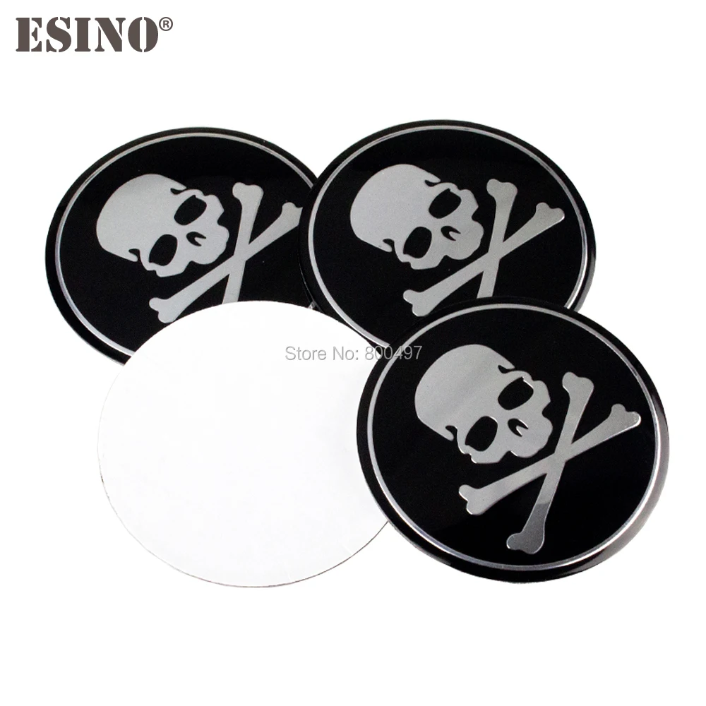 

4 x Car Styling Skull 3D Metal Chrome Aluminium Alloy Wheel Center Cap Stickers Wheel Hub Cap Decals Emblems Badges