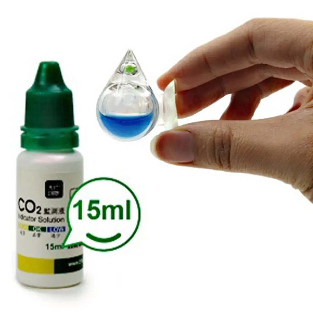 15ML CO2 Indicator Solution PH Long Term Indicator Monitor Tester Used with Fish Tank CO2 Monitor Glass Drop Checker