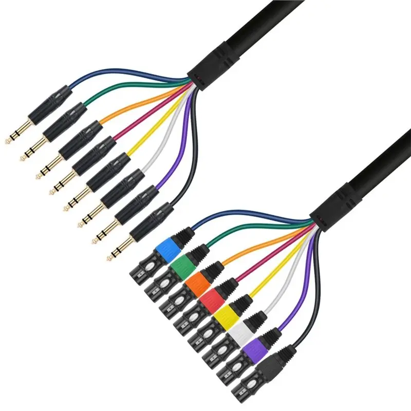 3 Pin TRS XLR To 6.35MM Audio Cable 8 Channel Microphone Cable Stereo Audio Balanced Cable