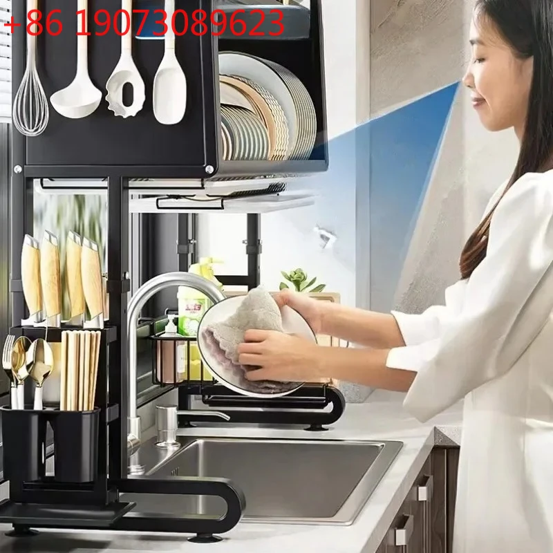 

Modern Carbon Steel Dish Drainer For Kitchen Sink Kitchen Cabinets Desktop Drain Rack