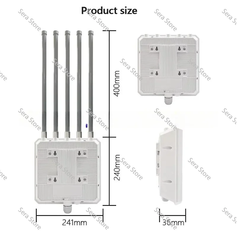 Industrial 1KM Long Range 2.4g 5g Wifi Amplifier Extender Wifi6 Mesh Router Gigabit Port Wifi ap Outdoor Wireless Access Point