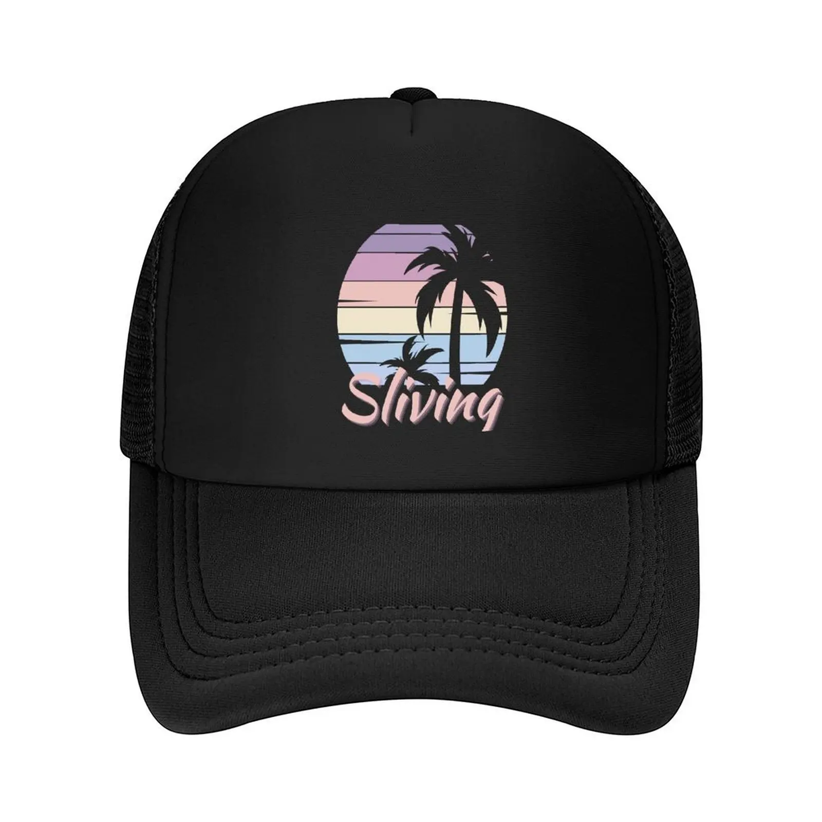 

Vintage Tropical Sunset, Sliving, Living My Best Life, Sunset Chaser Baseball Cap Custom Cap |-F-| sun hat Baseball Men Women's