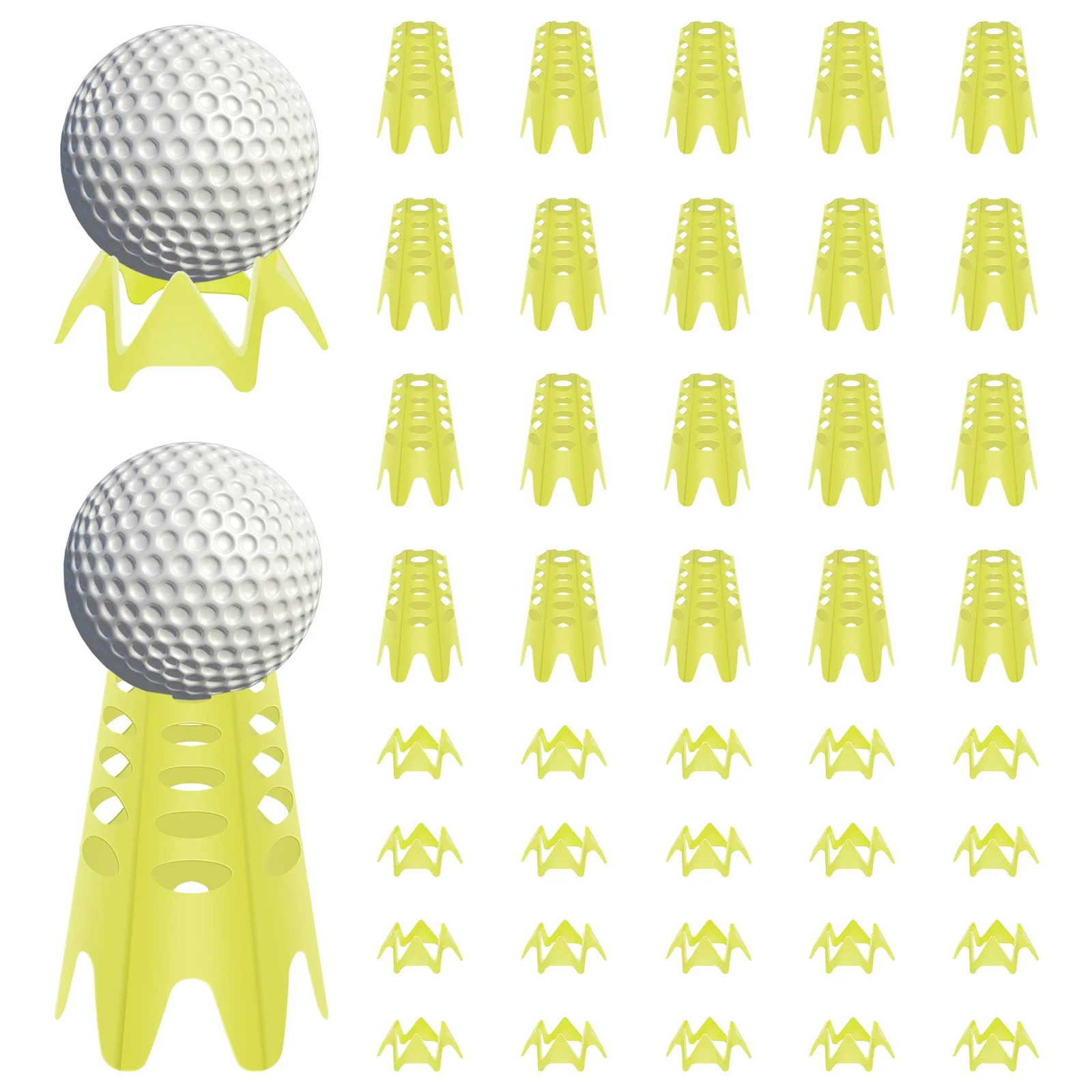 40 قطعة من البلاستيك جولف تيز ممارسة الغولف محاكاة تيز المحمولة جولف حصيرة تيز خفيفة الوزن في الهواء الطلق داخلي جولف تيز قابلة لإعادة الاستخدام جولف