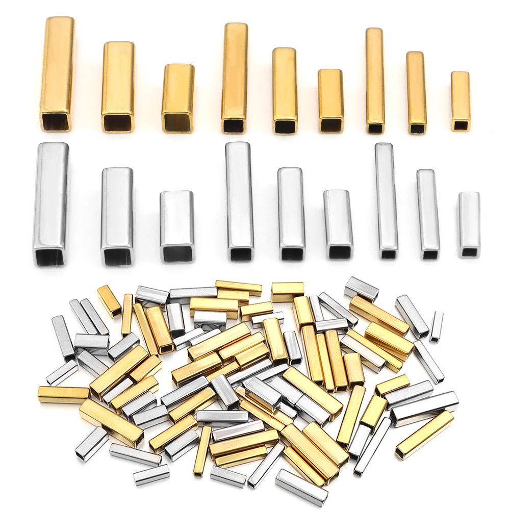 5/10 stücke Edelstahl Gerade Rohr Perlen Lange Rohr Lose Spacer Perlen Für Schmuck Machen DIY Halskette Armbänder Zubehör