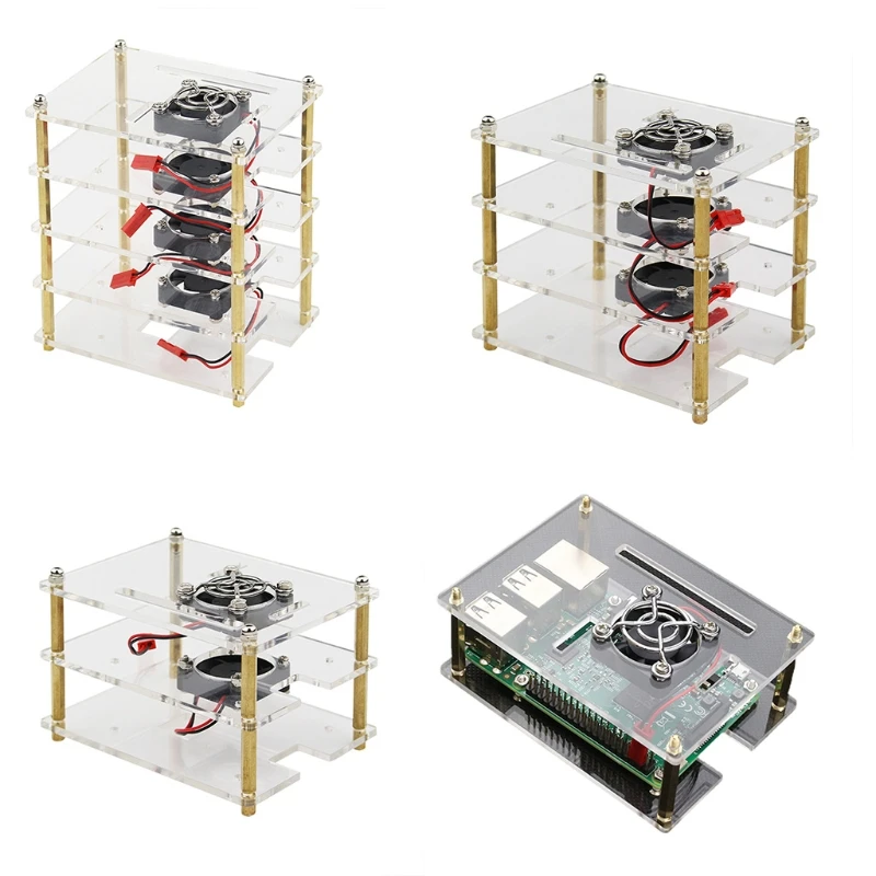 Rack for Case with Heatsinks Stackable for Case Stack Enclosure for 4/3/2 Model B