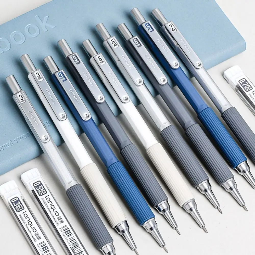 Metal Mechanical Pencil Anti Slip Soft Sheath 0.3/0.5/0.7mm Propelling Pencil Low Gravity Automatic Pencil