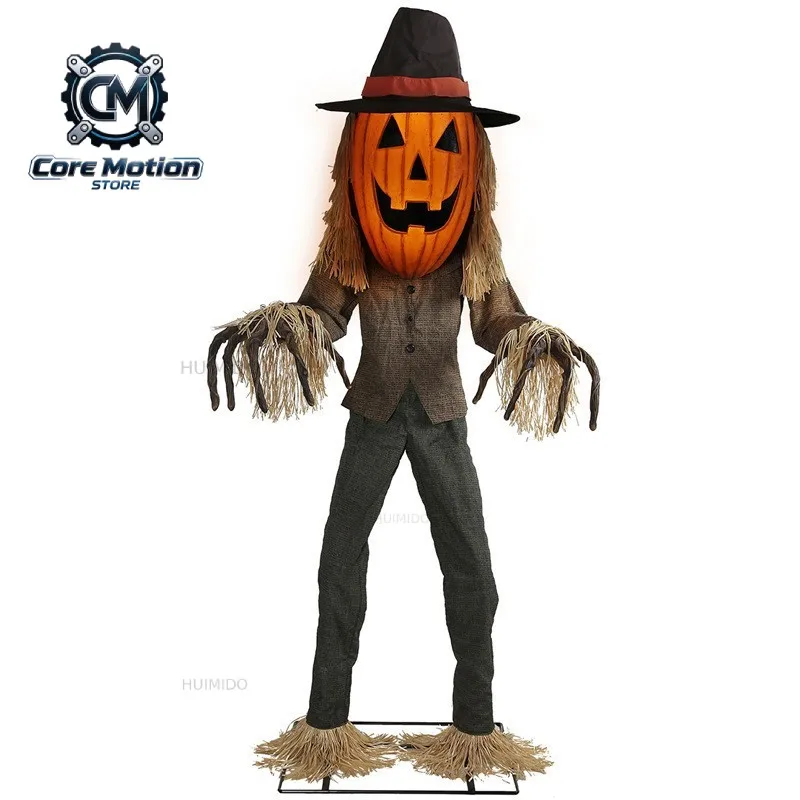 Halloween New Pumpkin Scarecrow Electric Pumpkin Ghost House Decoration Scene Props