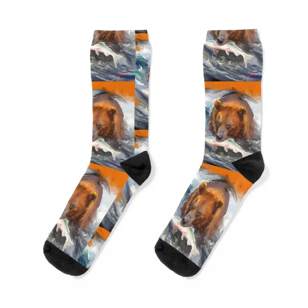 

Grizzly Fresh Catch Socks halloween Children's set designer brand Luxury Woman Socks Men's