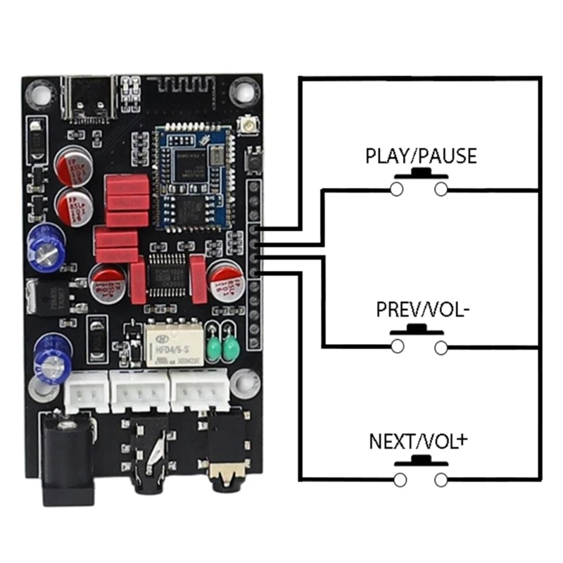 LA02 QCC5125 Bluetooth-compatible 5.1 QCC5125 Decoding Module Lossless Sound Decoders Board APTX LDAC Decoding Board N2UB