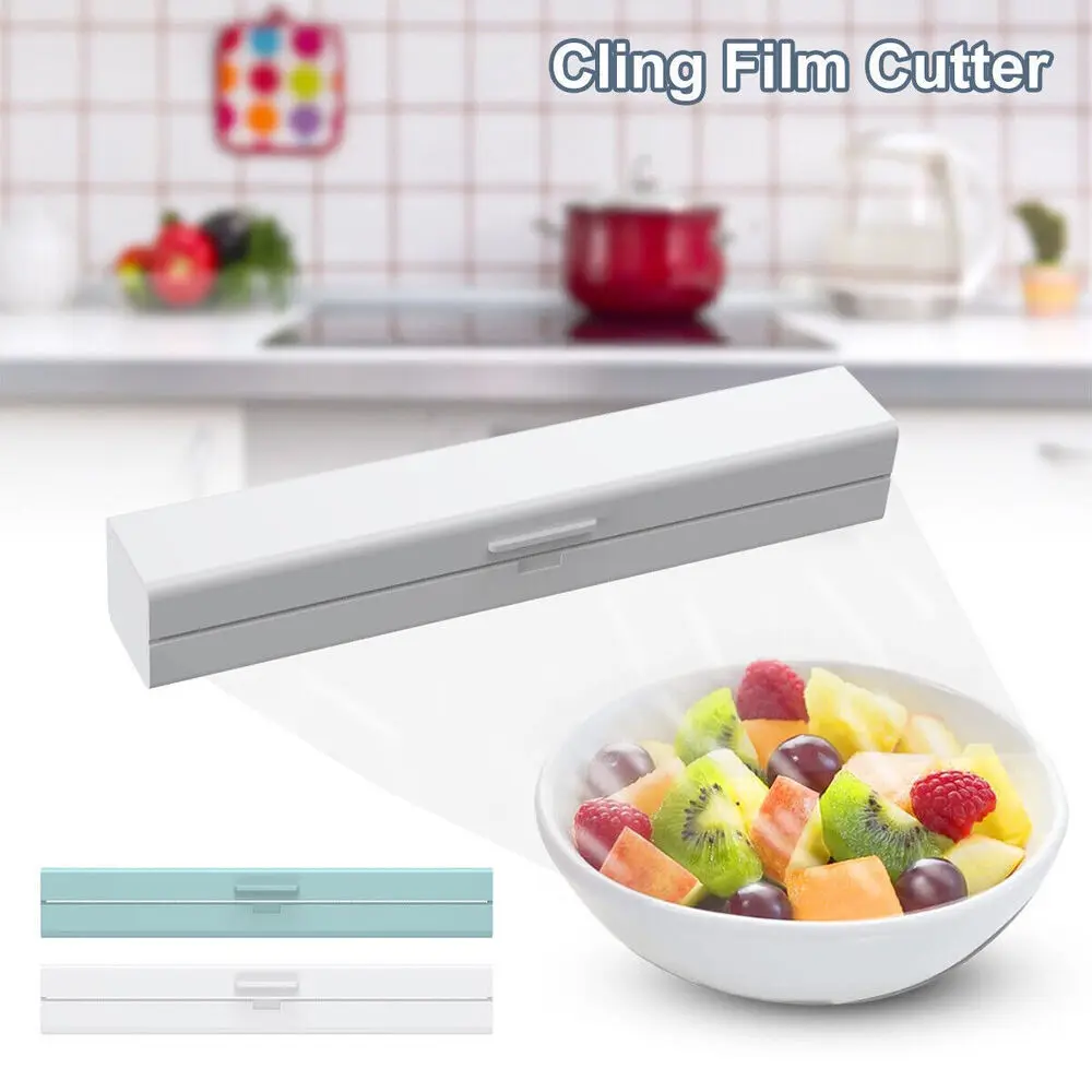 Home Cling Film Cutting Box Wall-Mounted Food Plastic Wrap Suction Cup Plastic Wrap Cutter Kitchen Food Preservation Accessories