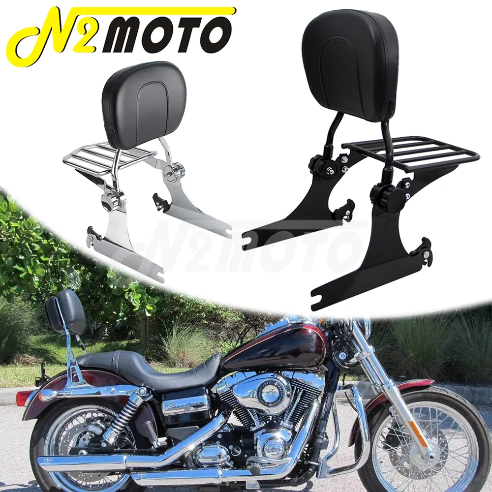 

Motorcycle Detachable Rear Passenger Luggage Rack Sissy Bar Backrest for Harley Dyna Glide FXD FXDL FXDC 2006-Up Black