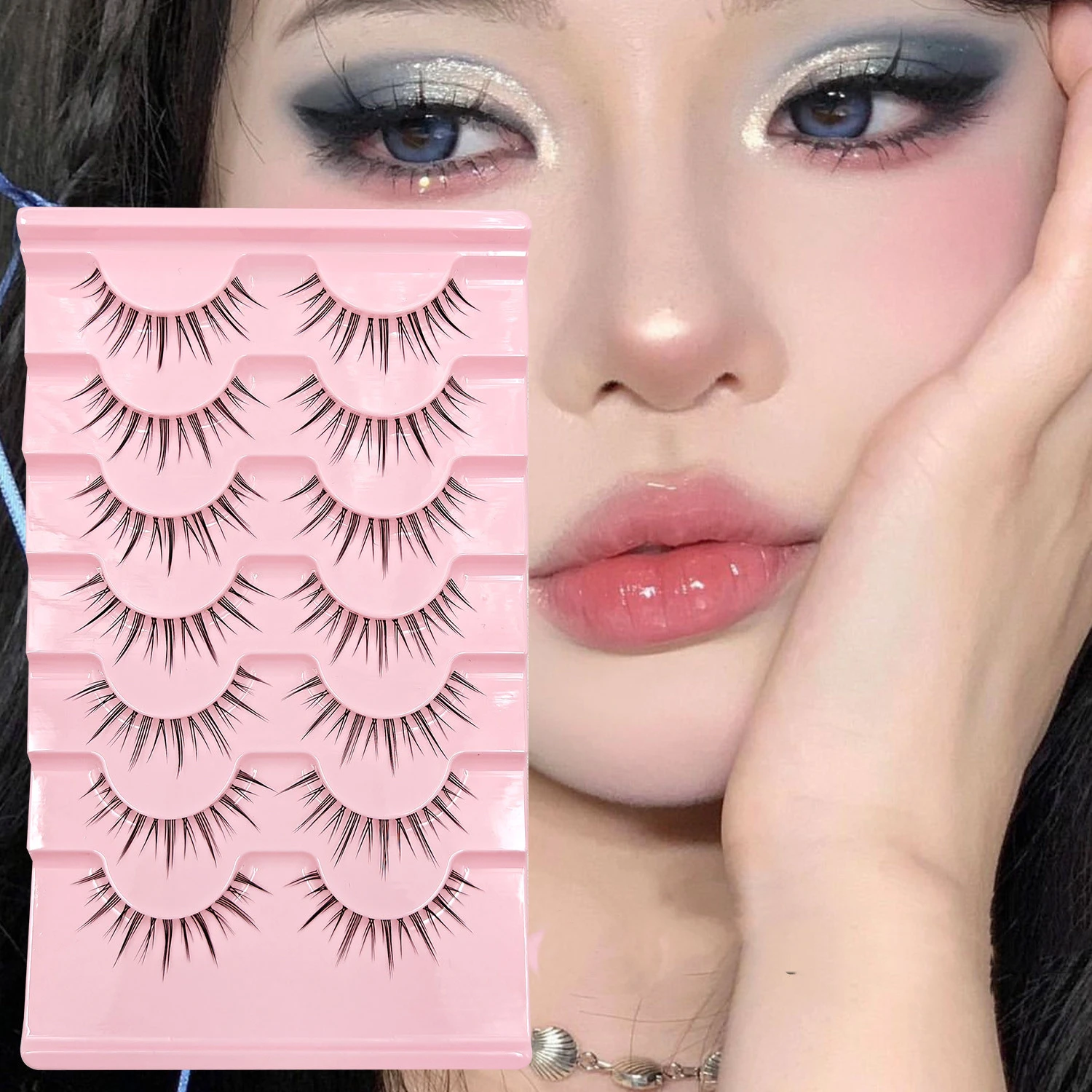 本物のまつげと偽まつげの模倣、コミック全体、透明な悪魔のまつげカーラー、自然な太いまつげ、初心者向け