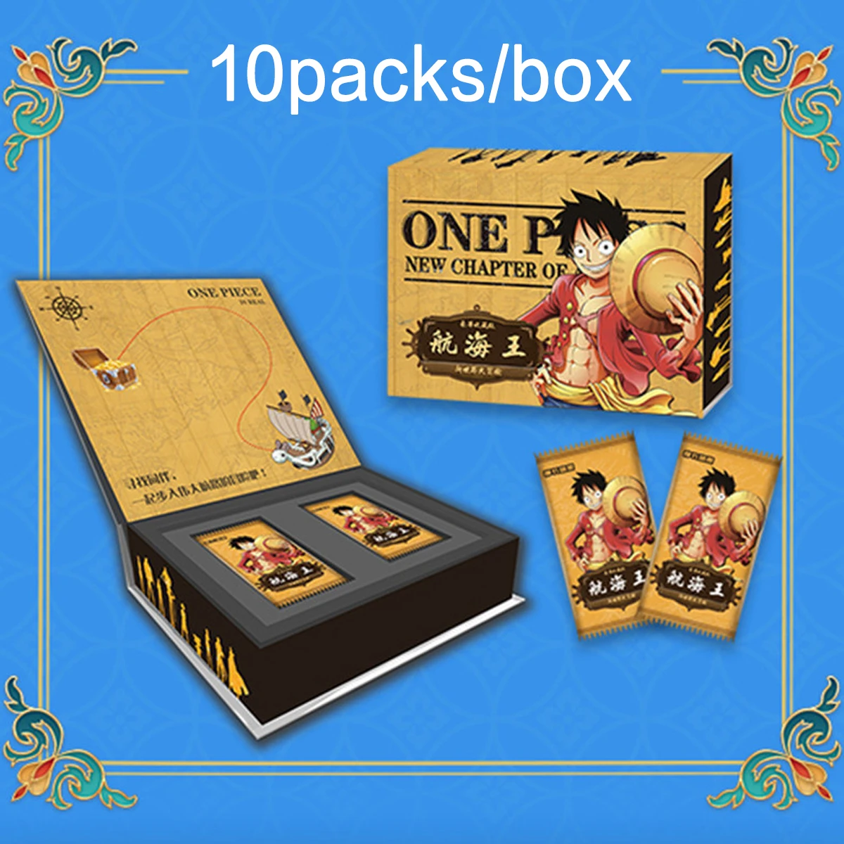 Bandai One Piece Anime Characters Luffy, Shanks, Ace, Zoro Rare Cards, One Piece Booster Box, One Piece Collectible Commemorative Cards, Birthday Gift for Friends