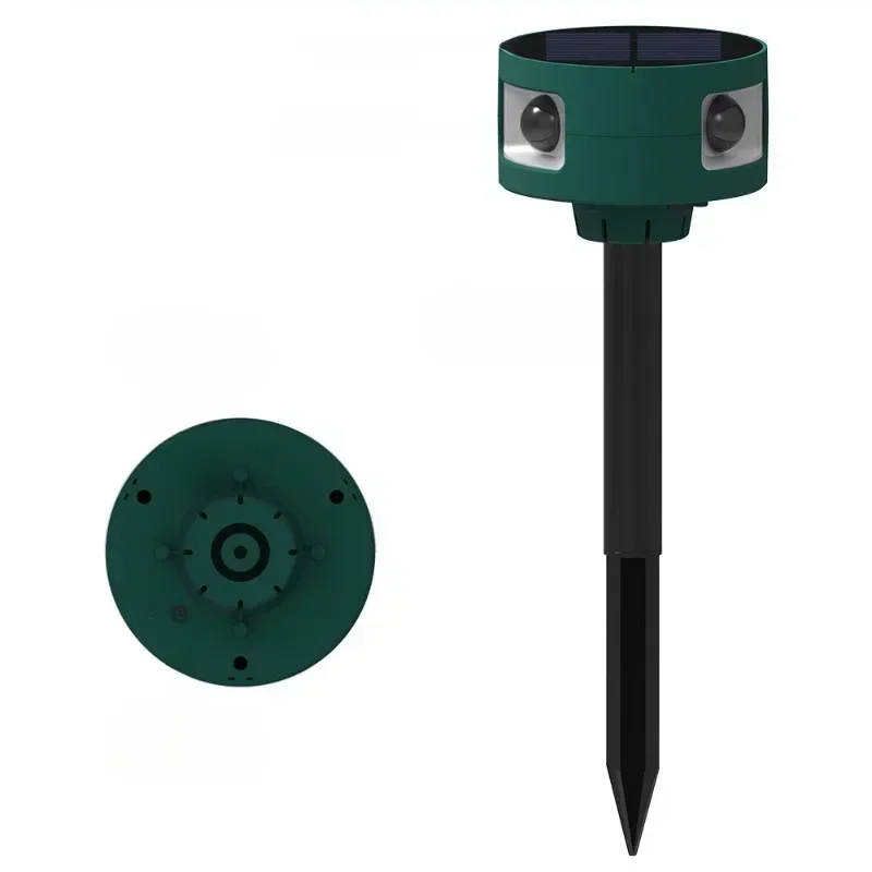 Waterproof Solar Motion Sensor Alarm 129dB Loud Siren, Outdoor Security Light with Dog Barking Sound Repeller