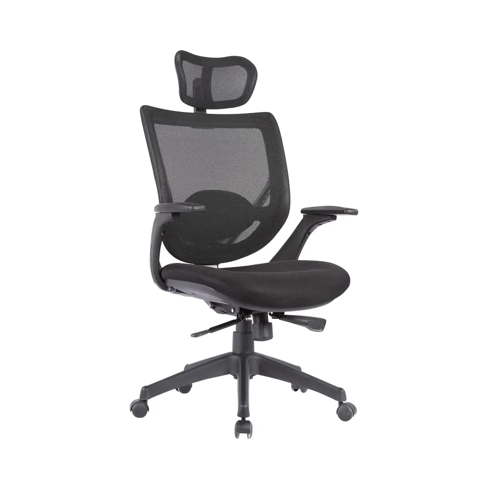 

Modern Executive Office Chair PU Foam Material Adjustable Features with Swivel Mesh Lift Lumbar Support Traditional Design