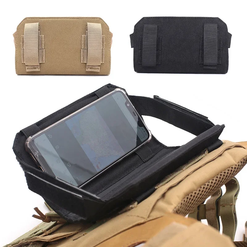 

Тактический держатель для мобильного телефона Molle, сумка для переноски, жилет, передняя панель, охотничий пеший туризм, сумка администратора, посылка