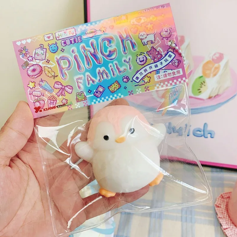 Cartoon Round Belly Penguin Soft Sticky Stress Relief Toys Cute Animal Penguin Squeeze Slow Rebound Pinch Toys Party Favours