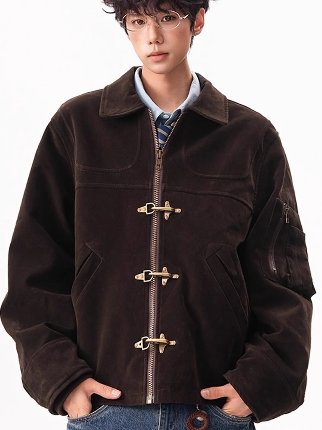 

Замшевый топ в стиле ретро Jaet, мужской свободный крой, осенний модный самолет, синий топ, качественный полиэстер, ветрозащитный обычный све