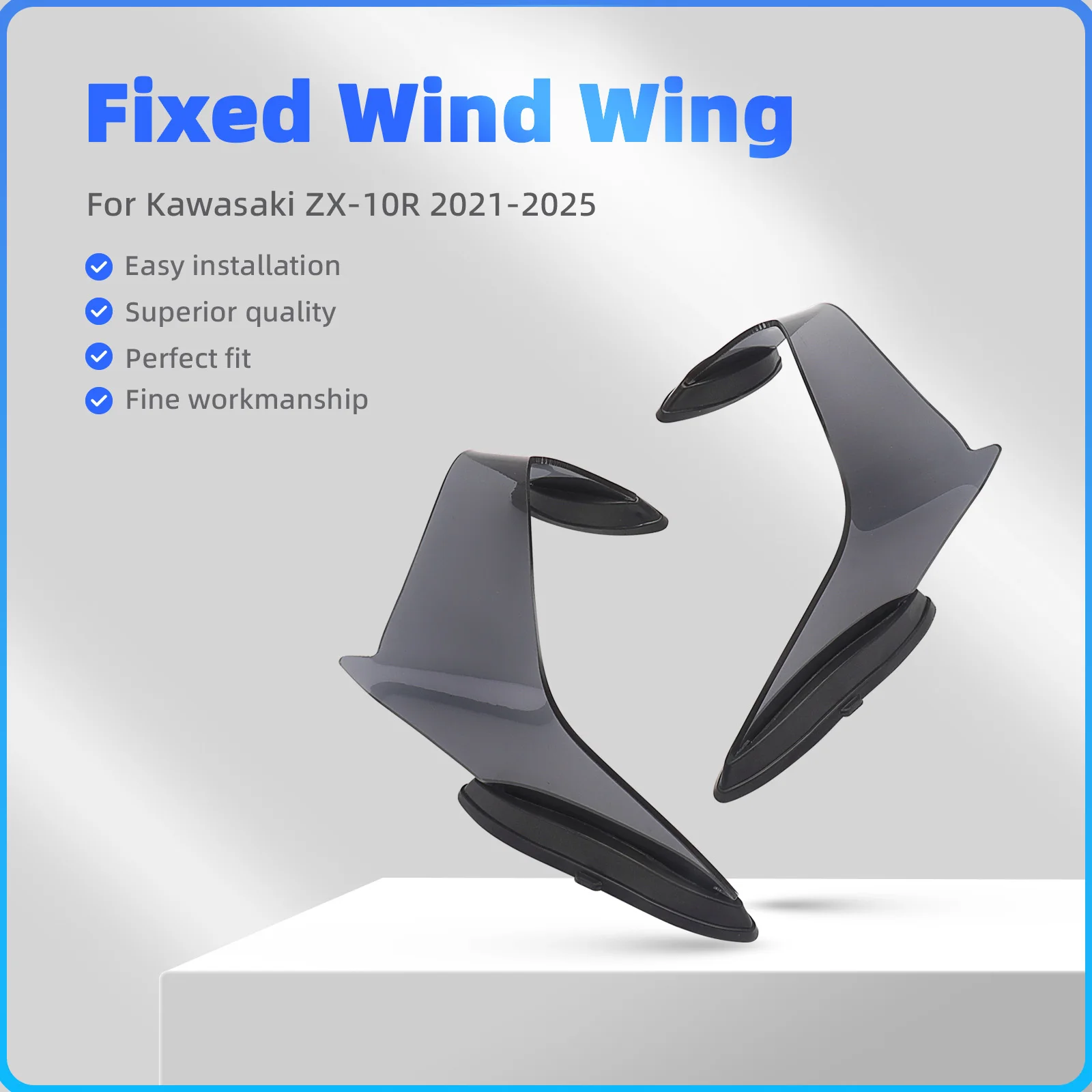 

fixed Wind Wing for KAWASAKI ZX10R ZX-10R 2021-2025 Motorcycle Fairing Parts Aerodynamic Wing Kit Fixed Winglet Fairing Wing