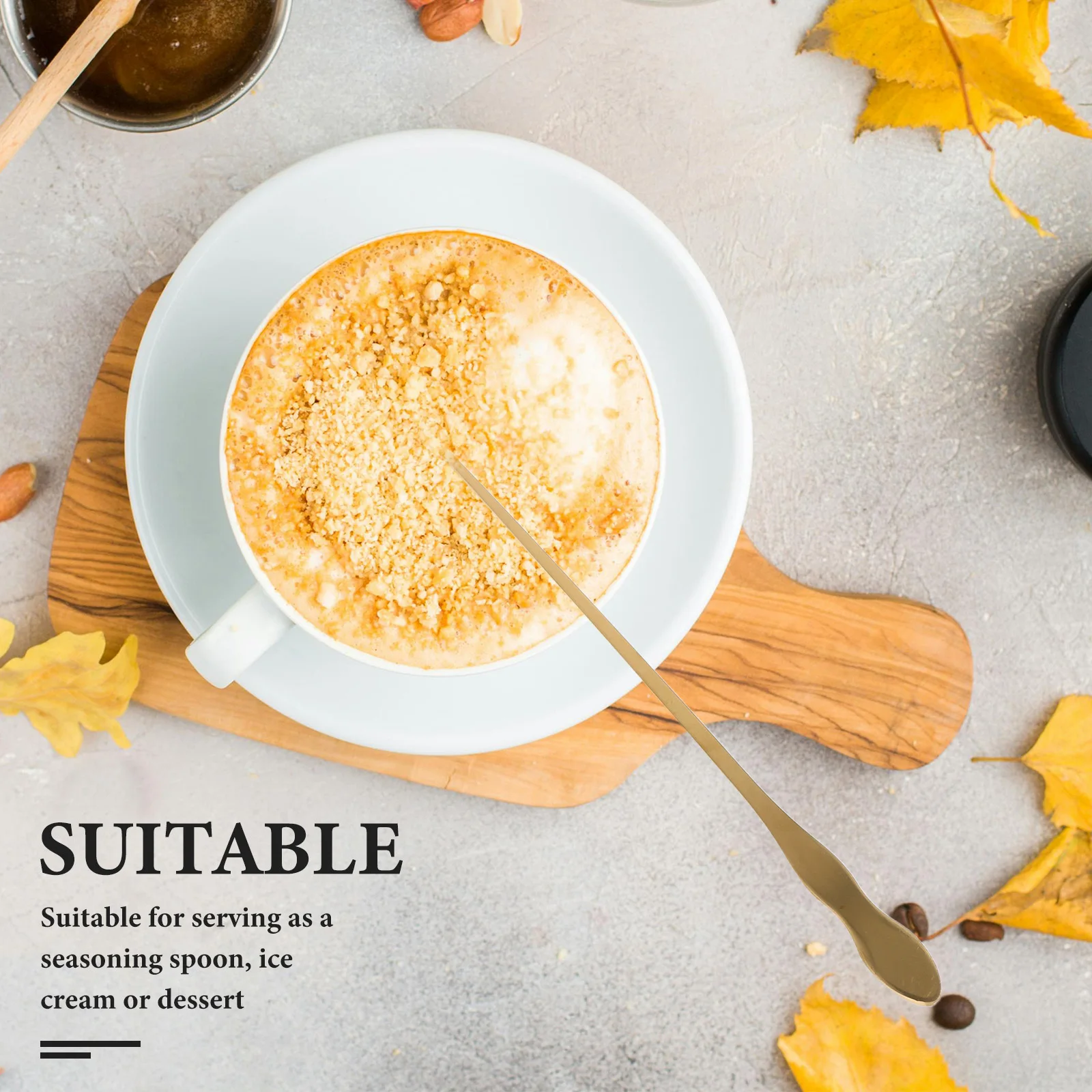 

6Pcs Stainless Steel Long Handle Mixing Spoon Set for Cocktail Coffee Iced Tea Ice Cream Sauce Honey Condiment