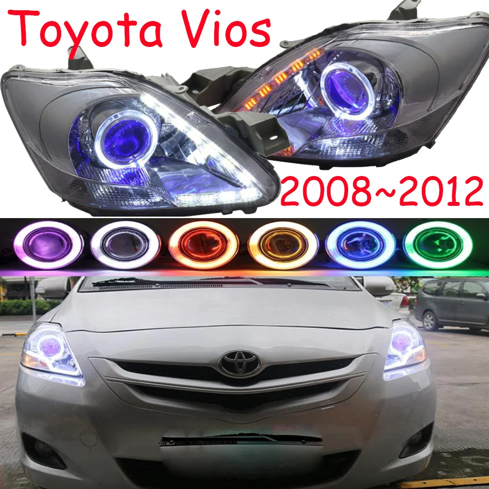 

2pcs Bumper lamp For VIOS Headlight 2008~2012year car accessories head lamp DRL Running lights Bi-Xenon Fog lights angel eyes