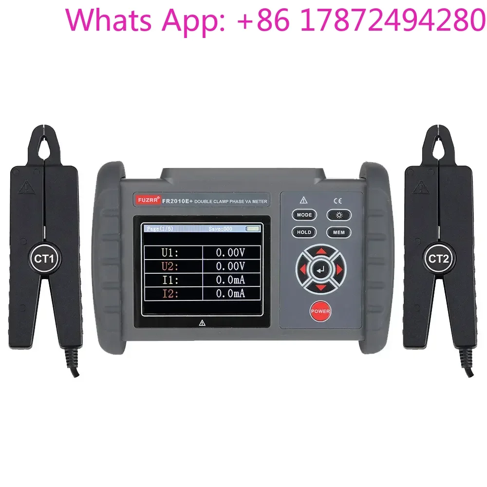 Hot Sale FR2010E+ Digital Clamp Voltage Current Meter | Portable Smart Double Clamp Phase VA Meter Voltmeter Ammeter