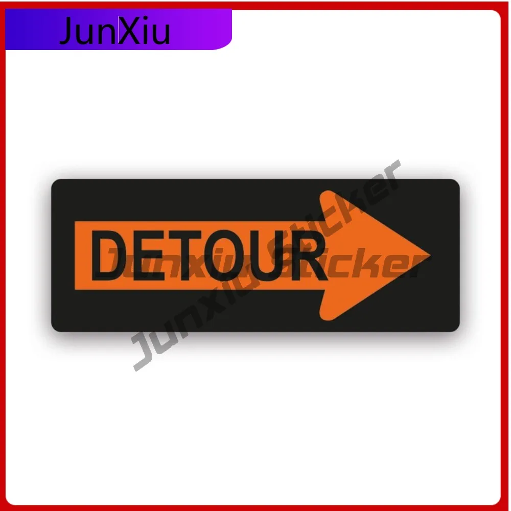 

Detour Sticker Creative Decals Construction Sign Warning Hazard Notice Auto Decor Car Sticker Vinyl Decal Waterproof Durable