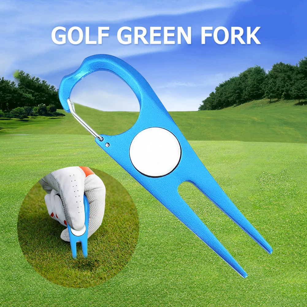 Divot Pitch-Herramientas de limpieza de reparación de Golf portátiles para golfista, tenedor de Pitchfork multifuncional, Putting Green Fork, Ayuda